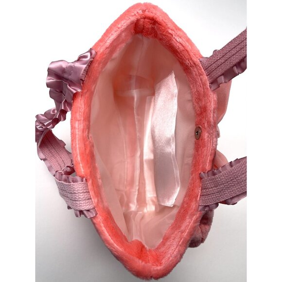 Sanrio Hello Kitty MY MELODY Pink Plush 12"x8" TOTE BAG Purse Handbag Rabbit EUC - Picture 3 of 3